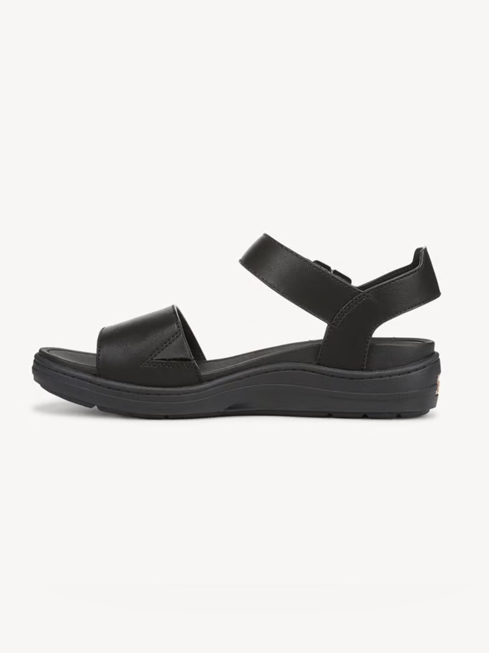 Dr. Scholls Women's Time Off Sky Sandal black 7.5 black leather strappy shoes - Picture 4 of 15